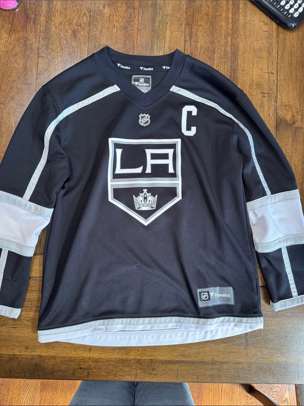 Fanatics Black Los Angeles Kings Captain 'C' Hockey Jersey